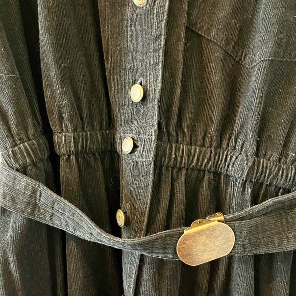 NWT VINTAGE Carroll Reed Black Corduroy Dress - Picture 4 of 8